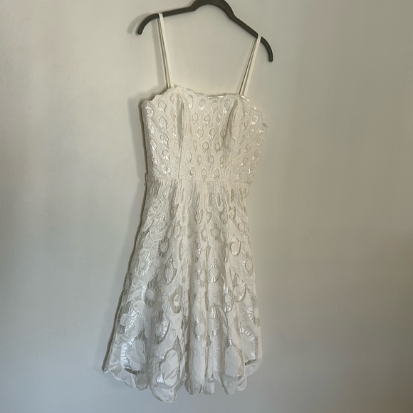 Betsey Johnson Dresses & Skirts - Betsey Johnson White Lace Overlay Midi Dress